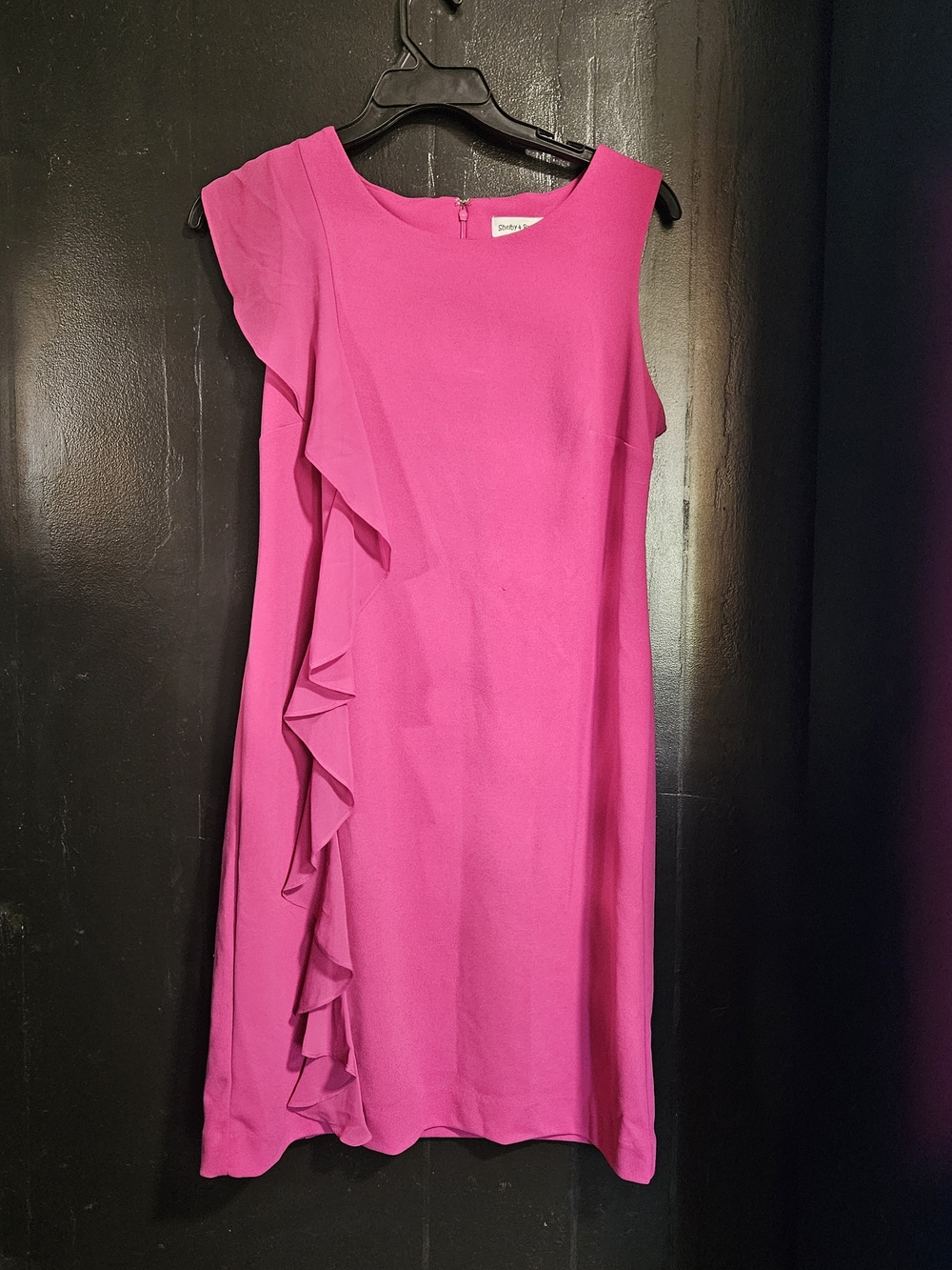 Shelby & Palmer Hot Pink Ruffle Sheath Dress